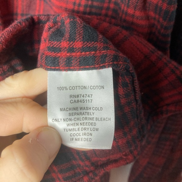 Red Head Co Mens Red Plaid Long Sleeve Button Down Flannel Shirt Size‎ Large - Picture 3 of 6